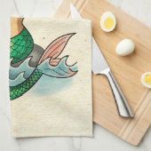 Mooie oude school Zeemeermin Theedoek (Quarter Fold)