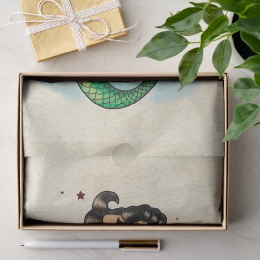 Mooie oude school Zeemeermin Tissuepapier (Geschenk)