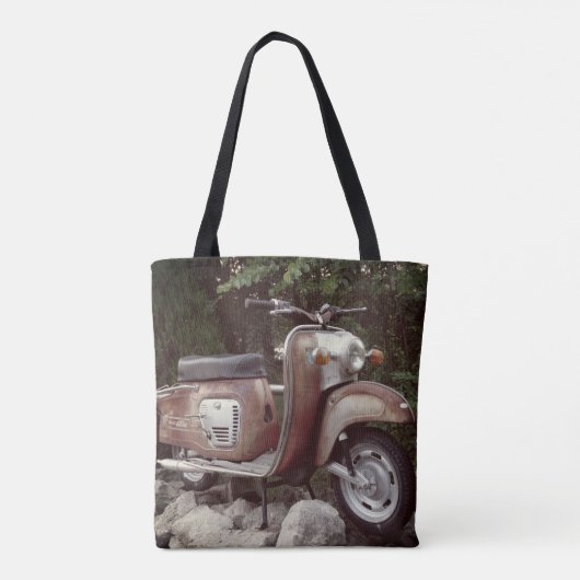 Mooie oude Scooter Custom All-over-Print Canvas ta Tote Bag (Achterkant)