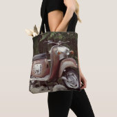 Mooie oude Scooter Custom All-over-Print Canvas ta Tote Bag (Dichtbij)