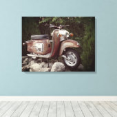 Mooie oude scooter enkele print (Insitu (Houten vloer))