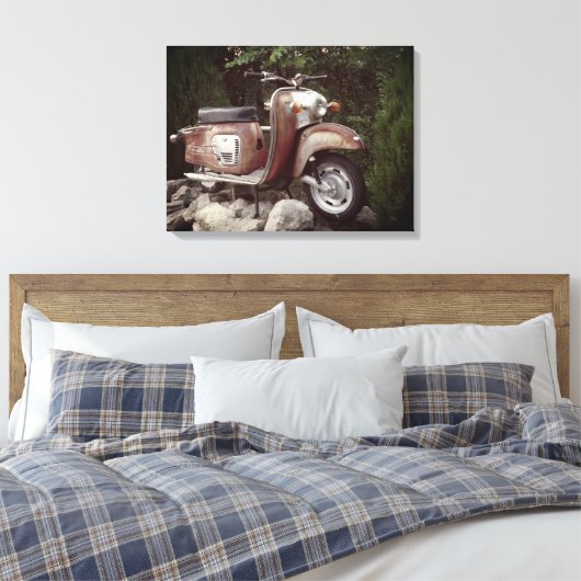Mooie oude scooter enkele print (Insitu (Slaapkamer))