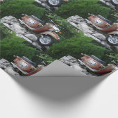 Mooie oude scooter glanzend inpakpapier (Hoek)