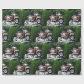 Mooie oude scooter glanzend inpakpapier (Vlak)