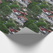 Mooie oude scooter glanzend inpakpapier (Hoek)