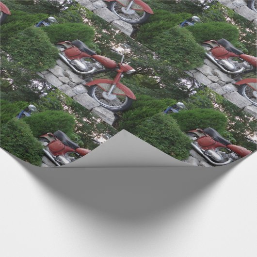 Mooie oude scooter glanzend inpakpapier (Hoek)