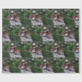 Mooie oude scooter glanzend inpakpapier (Vlak)