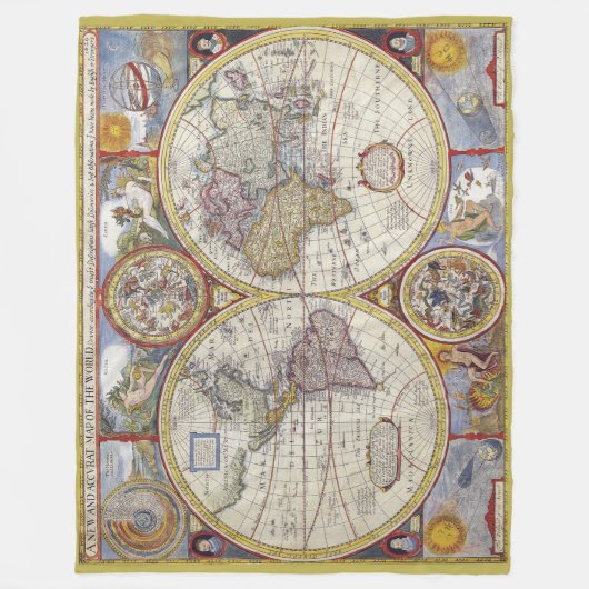 Mooie  oude wereldkaart fleece deken (Voorkant)