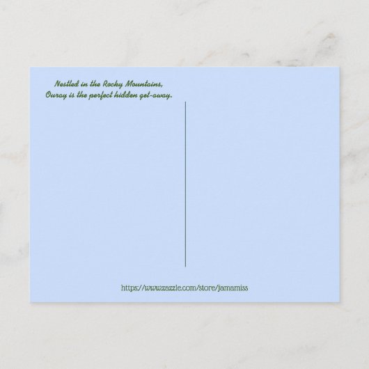 Mooie ouray, Colorado Briefkaart (Achterkant)