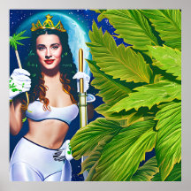 Mooie out-of-this-world kosmische wietgodin