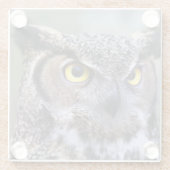 Mooie Owl Glazen Onderzetter (Achterkant)