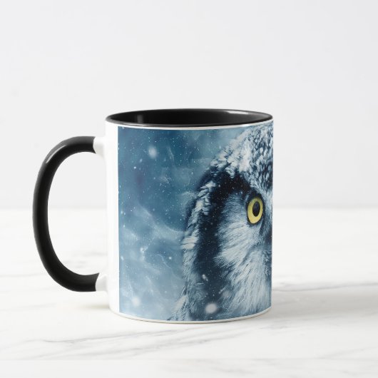 Mooie Owl in sneeuw Mok (Links)