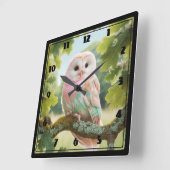 Mooie Owl Vierkante Klok (Hoek)