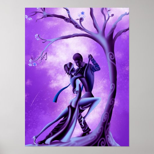 Mooie Paar Dans Tango in Moonlight Poster (Voorkant)