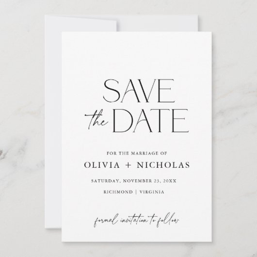 Mooie Paar Font Duo Save the Date Kaart (Voorkant)
