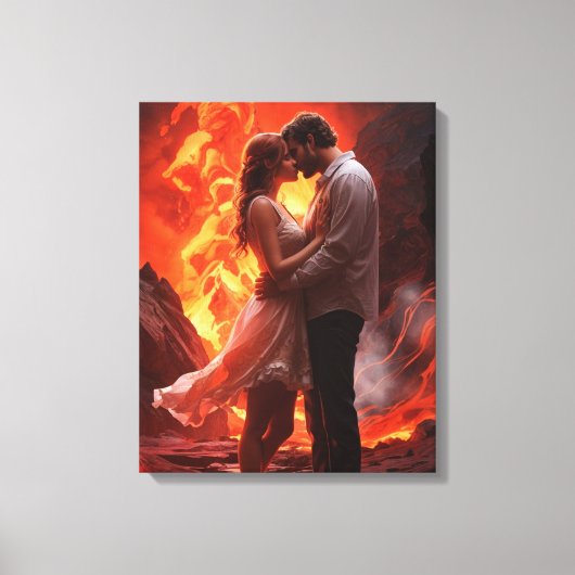 Mooie paar romance muurkunst canvas afdruk (Voorkant)