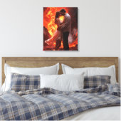 Mooie paar romance muurkunst canvas afdruk (Insitu (Slaapkamer))