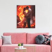 Mooie paar romance muurkunst canvas afdruk (Insitu (Woonkamer))