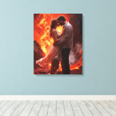 Mooie paar romance muurkunst canvas afdruk (Insitu (Houten vloer))
