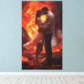 Mooie paar romance muurkunst canvas afdruk (Insitu (Houten vloer))