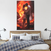 Mooie paar romance muurkunst canvas afdruk (Insitu (Slaapkamer))