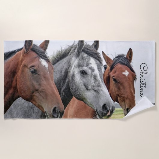Mooie paard Aangepaste badhanddoek (Voorkant)