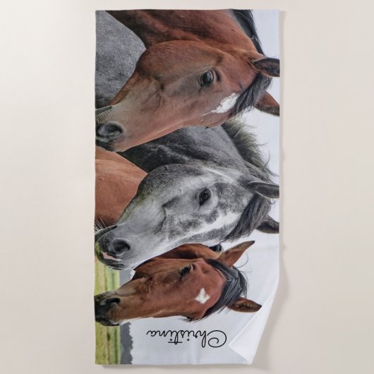 Mooie paard Aangepaste badhanddoek (Voorkant)