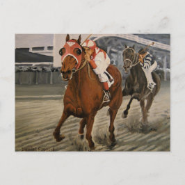 Mooie paard behaagt eigenaars in klassieke race briefkaart