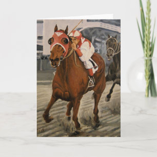 Mooie paard delight eigenaren in klassieke race kaart