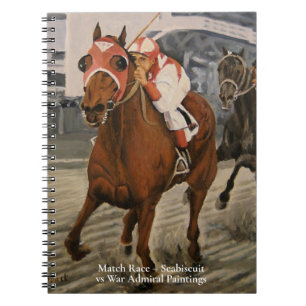 Mooie paard delight eigenaren in klassieke race notitieboek