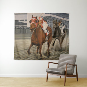 Mooie paard delight eigenaren in klassieke race wandkleed