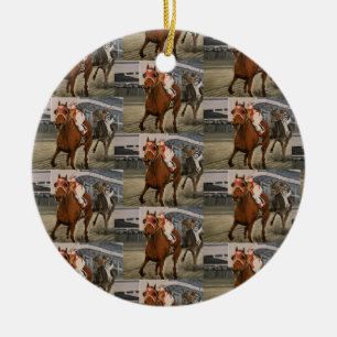 Mooie paard delights eigenaren in klassieke race keramisch ornament