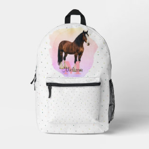 Mooie Paard Dieren Equestrian Stallen Monogram Bedrukte Rugzak