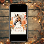 Mooie Paard en Bloemen Verjaardag Kaart