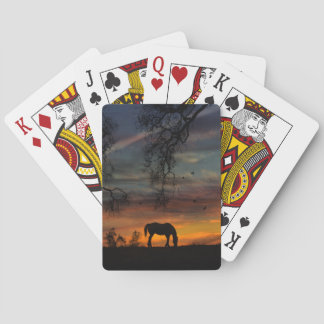 Mooie paard- en eikenboom-speelkaarten pokerkaarten