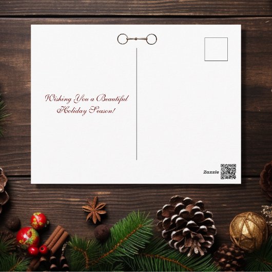 Mooie Paard en Holly Kerstwinter Feestdagenkaart