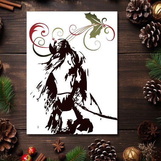 Mooie Paard en Holly Kerstwinter Feestdagenkaart