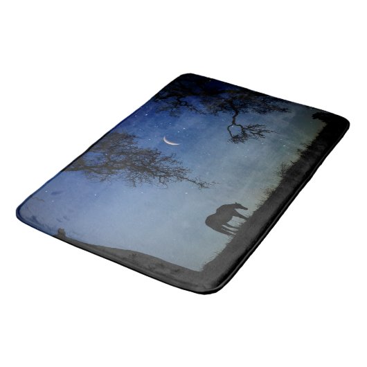 Mooie paard en moon Bath Mat (Gekanteld)