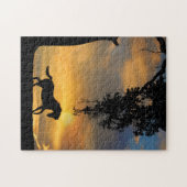 Mooie paard en Sun Jigzaag Puzzle Legpuzzel (Horizontaal)