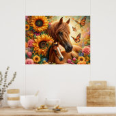 Mooie paard en veulen poster (Keuken)