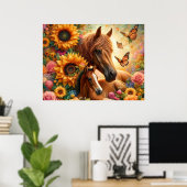 Mooie paard en veulen poster (Thuiskantoor)