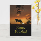 Mooie paard Happy Birthday Kaart (Gele Bloem)