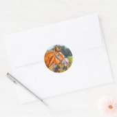 Mooie Paard Hoofd Foto Close-up Ronde Sticker (Envelop)
