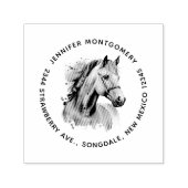 Mooie paard hoofd portret adres  zelfinktende stempel (Design)