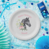 Mooie Paard Illustratie - Gelukkig Verjaardag Papieren Bordje (Feest)