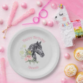 Mooie Paard Illustratie - Gelukkig Verjaardag Papieren Bordje (Feest)