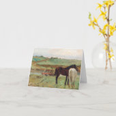 Mooie Paard in een Weiland Degas Verjaardag Kaart (Gele Bloem)