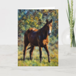 Mooie Paard in Weiland Vreedzame Kunstkaart Kaart