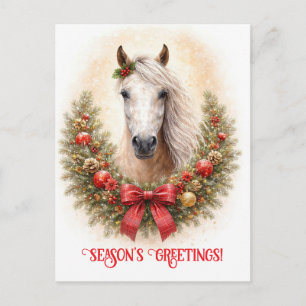 Mooie Paard Kerst Vakantie Seizoenen Groet Briefkaart