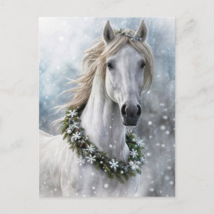 Mooie Paard Kerst Vakantie Seizoenen Groet Briefkaart